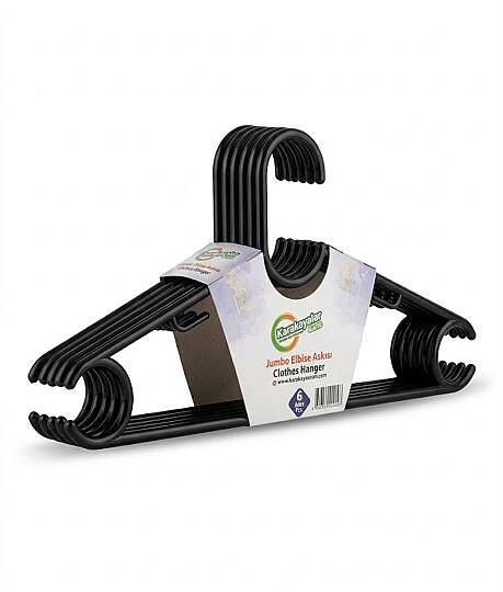 JUMBO ELBİSE ASKISI KARAKAYALAR SİYAH