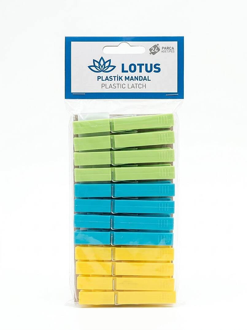 PLASTİK MANDAL 24 LÜ LOTUS MND41  - 1