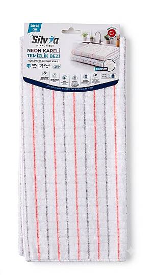 SİLVİA NEON KARTELALI TEMİZLİK BEZ 40*40