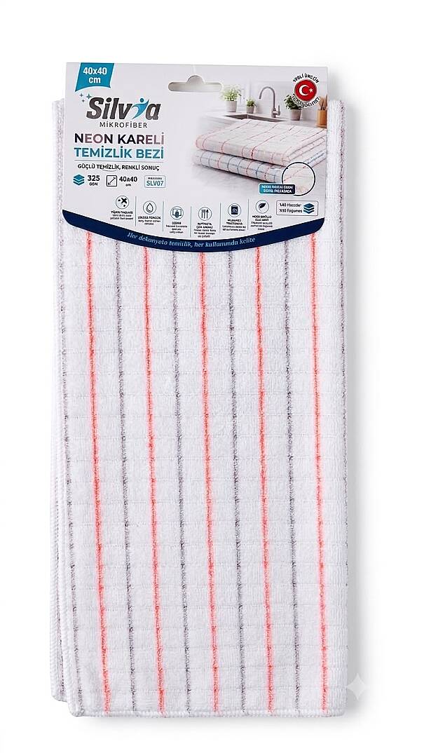SİLVİA NEON KARTELALI TEMİZLİK BEZ 40*40 - 1